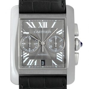 【CARTIER】カルティエ タンクMC LM W5330008 クロノグラフ デイト 自動巻き メンズ 【2210】【ev10】