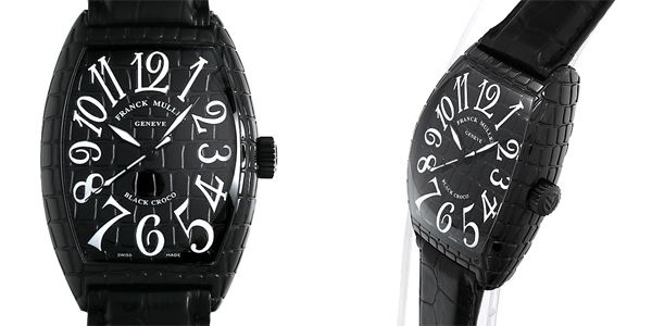 個性的な腕時計　フランクミュラー　ブラッククロコ